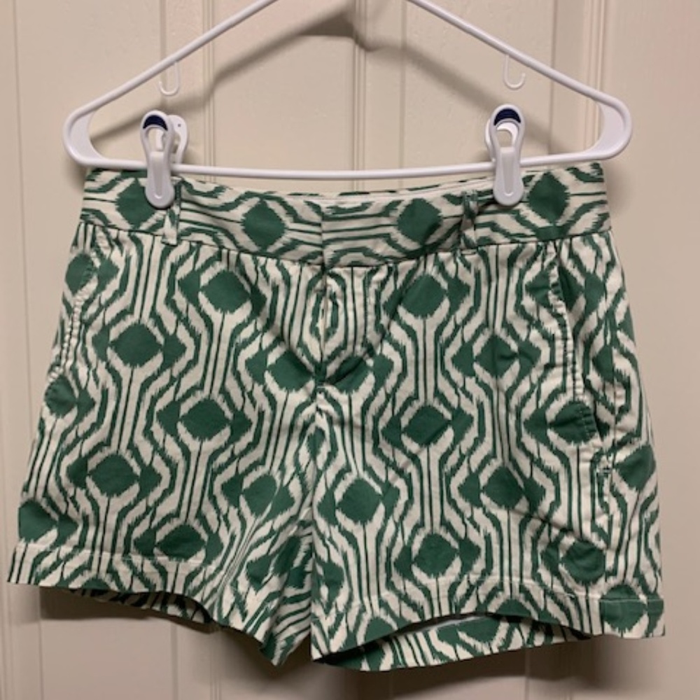Banana Republic Green and White Ikat Shorts